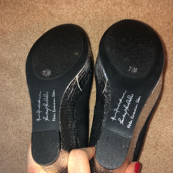 Kardashian Kollection Black Silver Wedge Heels 7.5 - Picture 3 of 8